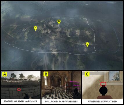 Ballroom Blitz：BALLROOM MAP、SERVANT BED、STATUES GARDEN。